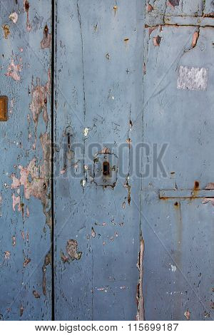 Old Blue Weatherd Door