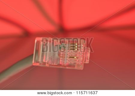 Red Modular Connector 8P8C (rj45)