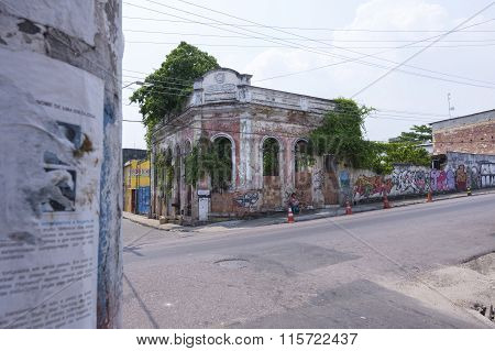 Old Deteriorated Building In Manaus
