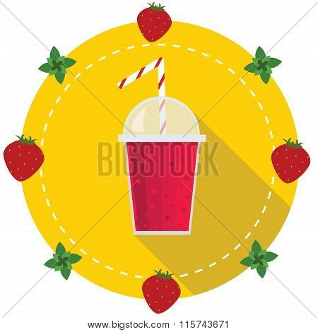 healthy fruit smoothie in flat style