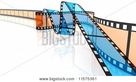 Blå og orange 3d tom film