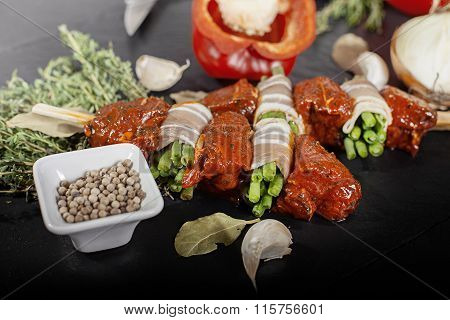 Raw Rotisserie and fresh Ingredients