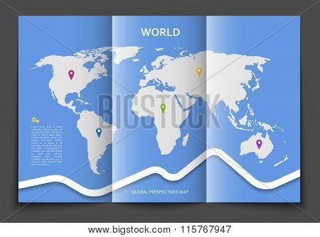 Brochure with world map
