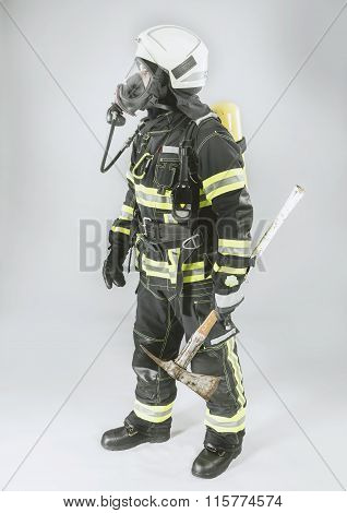 Professional German Fire Fighter in full Protective Suit