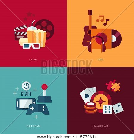 Set of vector flat design concept illustrations