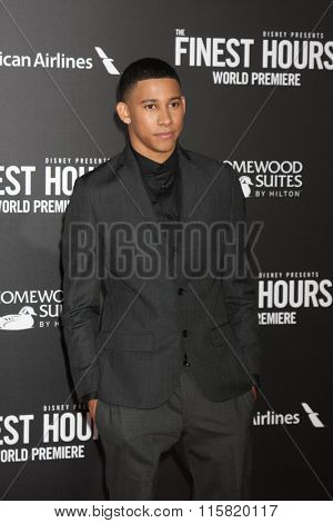 LOS ANGELES - JAN 25:  Keiynan Lonsdale at the The Finest Hours World Premiere at the TCL Chinese Theater IMAX on January 25, 2016 in Los Angeles, CA