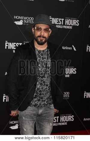 LOS ANGELES - JAN 25:  AJ McLean at the The Finest Hours World Premiere at the TCL Chinese Theater IMAX on January 25, 2016 in Los Angeles, CA