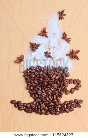 Coffee Cup Made From Roasted Beans