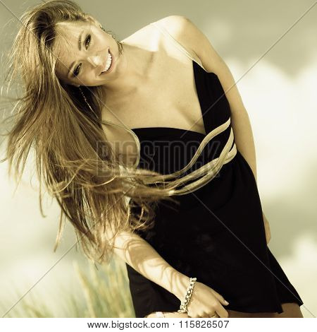 Happy Smiling Woman Outdoor