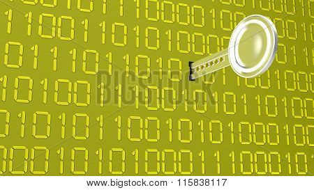 Digital Silver Key On Gold