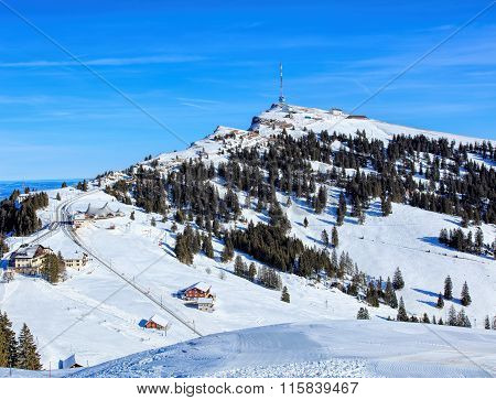 Top Of Mount Rigi In Winter