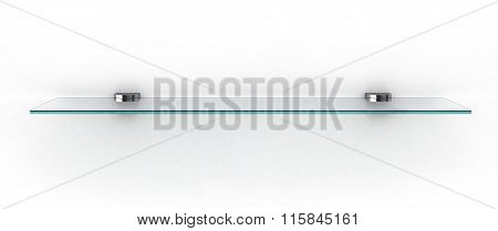 Empty Glass Shelf Isolated On White