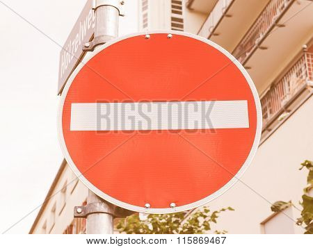 No Entry Sign Vintage