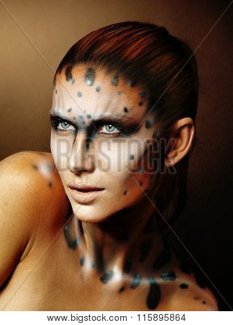 Fashion portrait of beautiful model