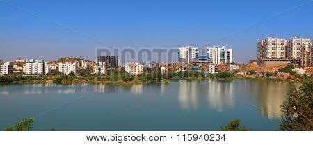 Hitec city is a information technology hub in Hyderabad, India
