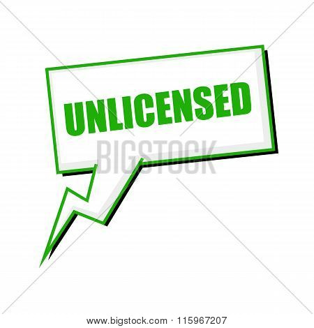 Unlicensed Green Stamp Text On White Speech Bubbles