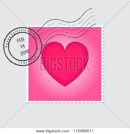Happy Valentines Day Postage Stamp