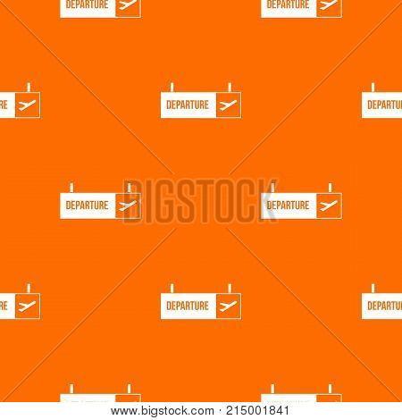 Airport departure sign pattern repeat seamless in orange color for any design. Vector geometric illustration