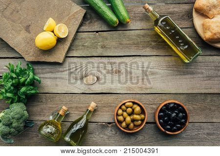 Olive Bottles On Table