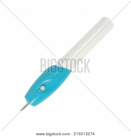 Tools - Small dremel on batteries isolated on a white background.