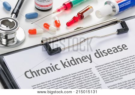 The text chronic kidnex disease written on a clipboard