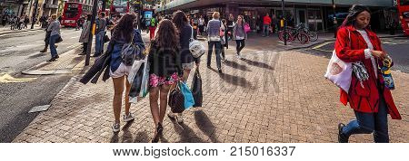People In Oxford Street In London (hdr)