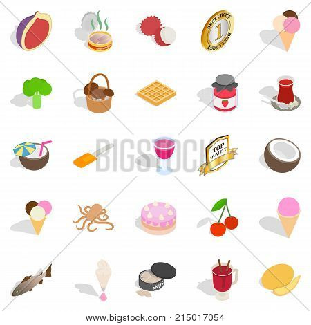 Vitamin bomb icons set. Isometric set of 25 vitamin bomb vector icons for web isolated on white background