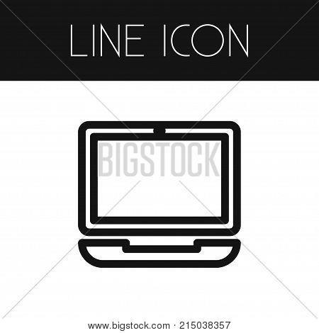 Device Vector Element Can Be Used For Laptop, Notebook, Computer Design Concept.  Isolated Computerized Outline.