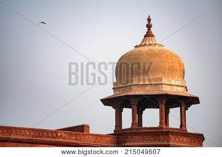 Jahangir's palace inside wall in Red Fort of Agra, India