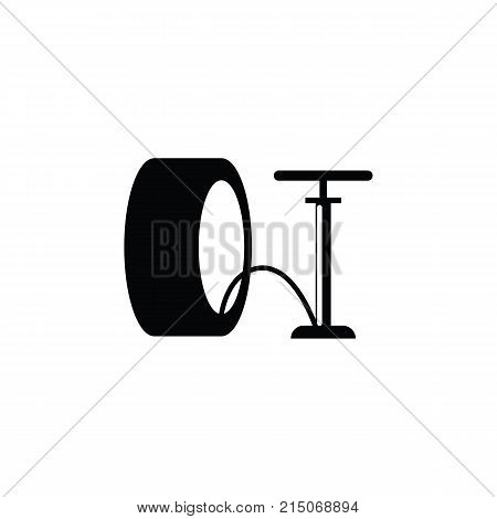 hand pump with wheel icon on white background