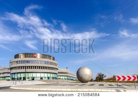 WETZLAR GERMANY MARCH 2017: Company building of Leica Camera AG Leitz Park Wetzlar Hesse Germany Europe