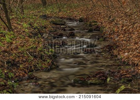 Bansky creek in autumn morning near Spania Dolina village