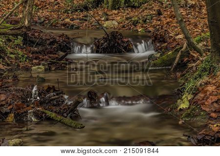 Bansky creek in autumn morning near Spania Dolina village