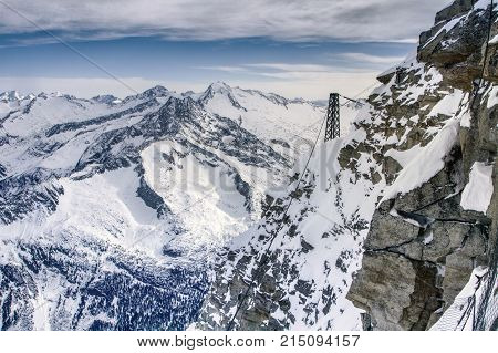 Alpine view from mount Hintertux in Austria
