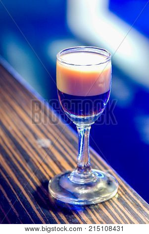close up B-52 - layered cocktail in restuarant