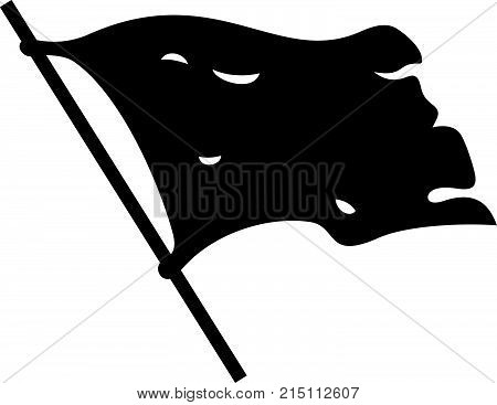 Embattled flag flapping in the wind, shade picture