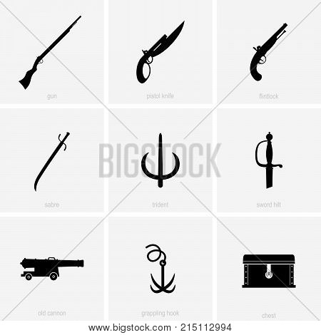 Weapons and things of pirates, shade pictures
