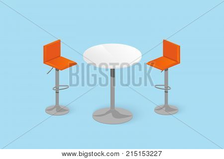 Set Of Bar Stools And Table.