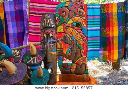 Chichen itza Mayan handcrafts and serapes in Yucatan Mexico