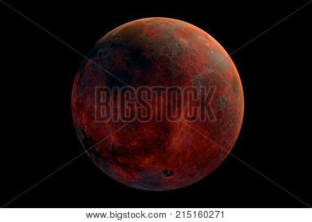 This image represent a generic volcanic moont. It is a realistic 3d rendering