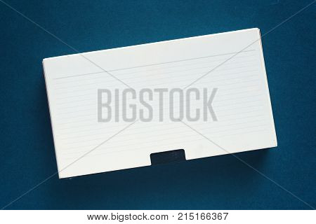 Blank used video casette tape retro technology. Video home system (VHS) recording tape with blank warapper as copy space.