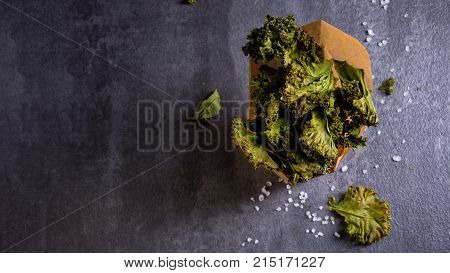 A Fresh And Tasty True Vegan Kale Chips With Sea Salt