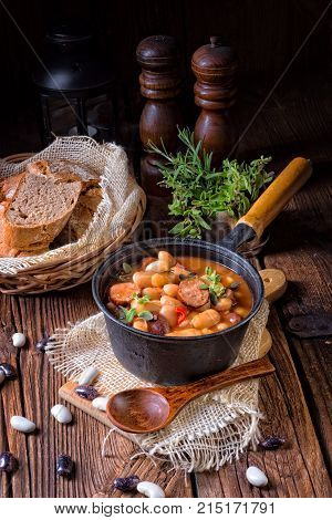 A Fresh And Tasty True Polish Baked Beans With Sausage
