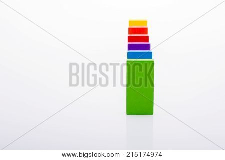 Coorful Domino Blocks On White Background