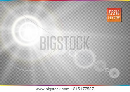 Vector Transparent Sunlight Special Lens Flare Light Effect. Vector