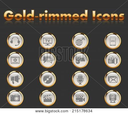 media gold-rimmed icons for your creative ideas