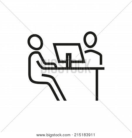 Two people meeting at one of them work place. Job interview, candidate, human resource. Recruitment concept. Can be used for topics like head hunting, employment, work search.
