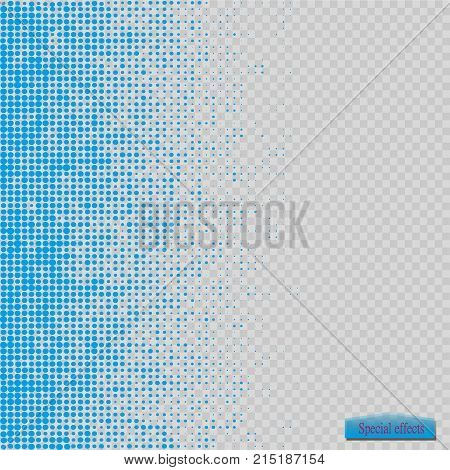 Halftone Pattern Vector.blue The Circles To The Background Squares. Vector