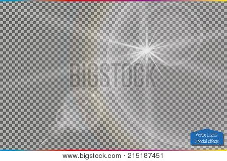 Vector Transparent Sunlight Special Lens Flare Light Effect. Vector
