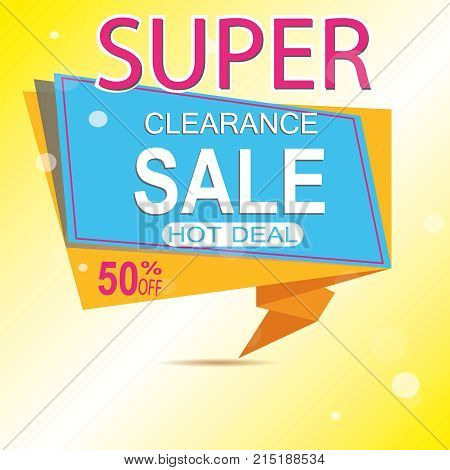 Super Sale Arrow Banner. Big Sale, Clearance. 50off. Vector Illustration Eps 10 Vector